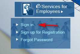 e-services for employee sign in option